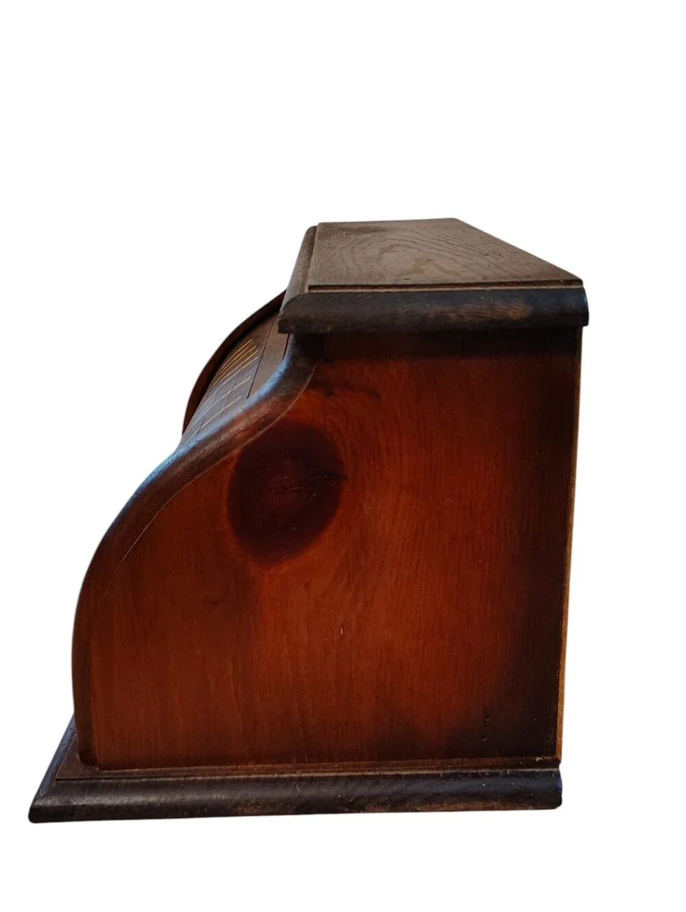 Vintage Grandmacore Retro 80's Wooden Roll-Top Bread Box